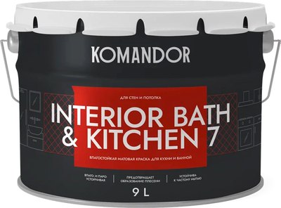 Краска KOMANDOR Interior Bath&Kitchen 7 База А - фото