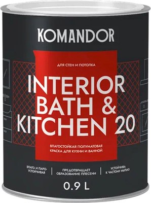 Краска KOMANDOR Interior Bath&Kitchen 20 База А - фото