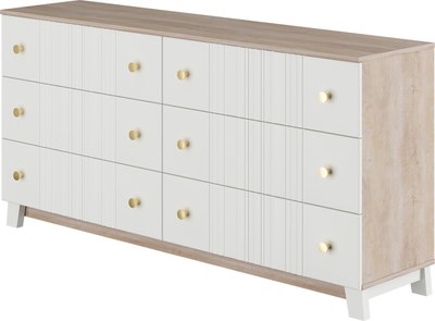 Комод Bravo Мебель Ланзетти Жемчуг 6ящ - фото