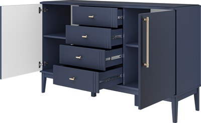 Комод Bravo Мебель Джали 4 ящика (ночное небо/лак темный лазурный)