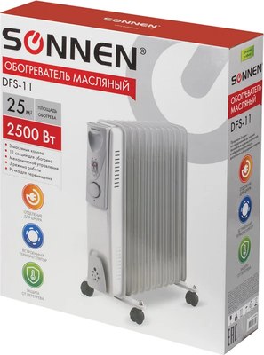 Масляный радиатор Sonnen DFS-11 / 453500 (белый)