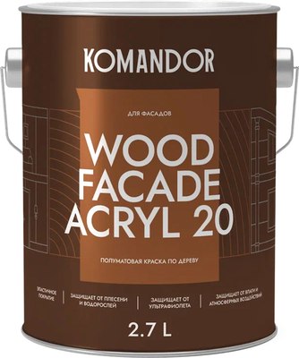 Краска KOMANDOR Wood Facade Akryl 20 База А - фото