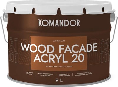 Краска KOMANDOR Wood Facade Akryl 20 База А - фото