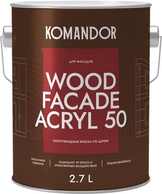 Краска KOMANDOR Wood Facade Akryl 50 База А - фото