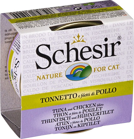 Влажный корм для кошек Schesir с тунцом и курицей - фото