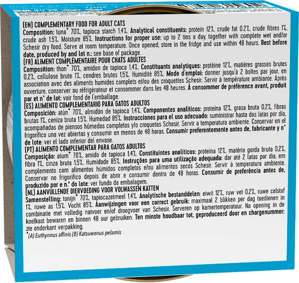 Влажный корм для кошек Schesir с тунцом в соусе
