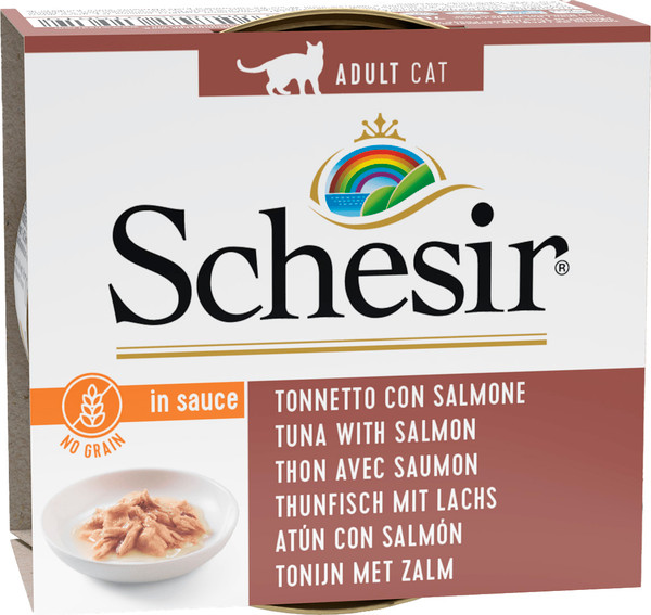 Влажный корм для кошек Schesir с тунцом и лососем в соусе - фото