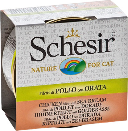 Влажный корм для кошек Schesir с курицей и креветкой в соусе - фото