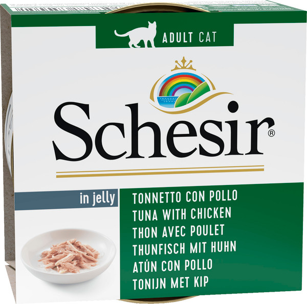 Влажный корм для кошек Schesir с тунцом и курицей - фото