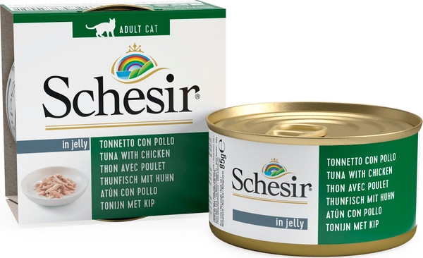 Влажный корм для кошек Schesir с тунцом и курицей