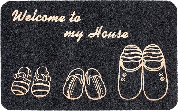 Коврик грязезащитный ComeForte Велюр Тапочки 60x90 - фото