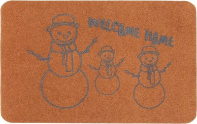 Коврик грязезащитный ComeForte Велюр Снеговики 50x80 - фото