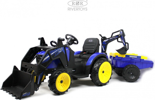 Детский автомобиль RiverToys Экскаватор-погрузчик / A777MP