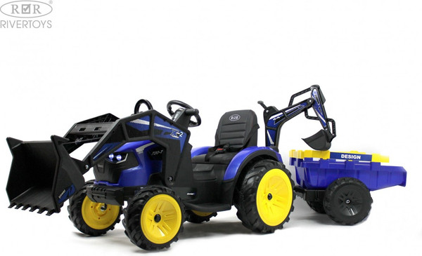 Детский автомобиль RiverToys Экскаватор-погрузчик / A777MP