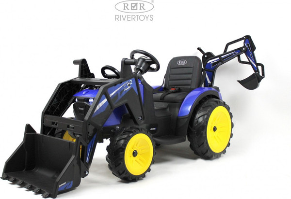 Детский автомобиль RiverToys Экскаватор-погрузчик / A777MP