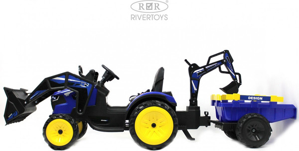Детский автомобиль RiverToys Экскаватор-погрузчик / A777MP