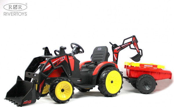 Детский автомобиль RiverToys Экскаватор-погрузчик / A777MP