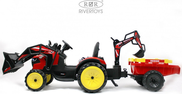 Детский автомобиль RiverToys Экскаватор-погрузчик / A777MP