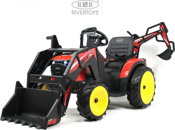 Детский автомобиль RiverToys Экскаватор-погрузчик / A777MP