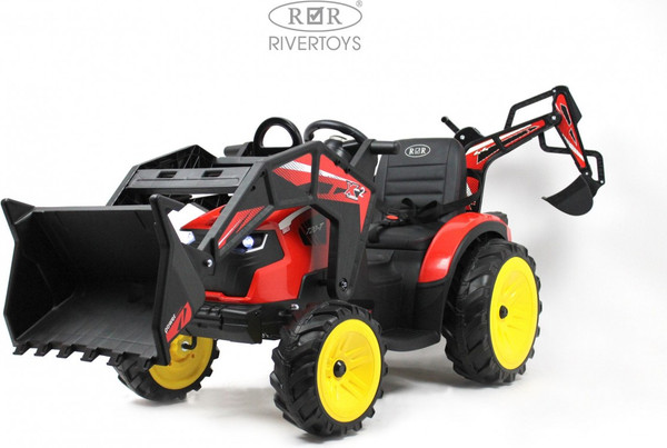 Детский автомобиль RiverToys Экскаватор-погрузчик / A777MP