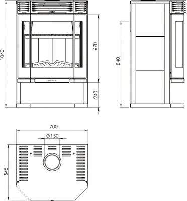Печь-камин Мета-бел АОТ 12.0 (в модификации Ангара 12)