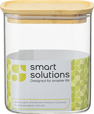 Емкость для хранения Smart Solutions Glass Bamboo / SS0000167