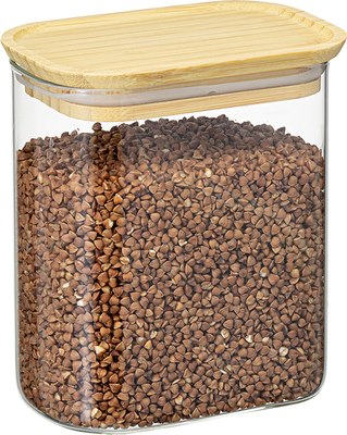 Емкость для хранения Smart Solutions Glass Bamboo / SS0000167