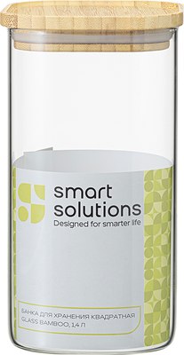 Емкость для хранения Smart Solutions Glass Bamboo / SS0000161