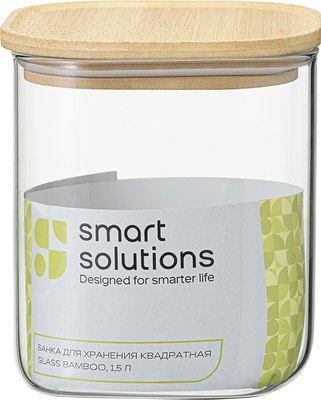 Емкость для хранения Smart Solutions Glass Bamboo / SS0000165