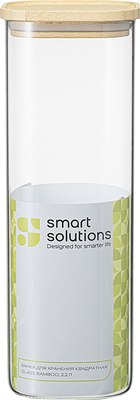 Емкость для хранения Smart Solutions Glass Bamboo / SS0000163