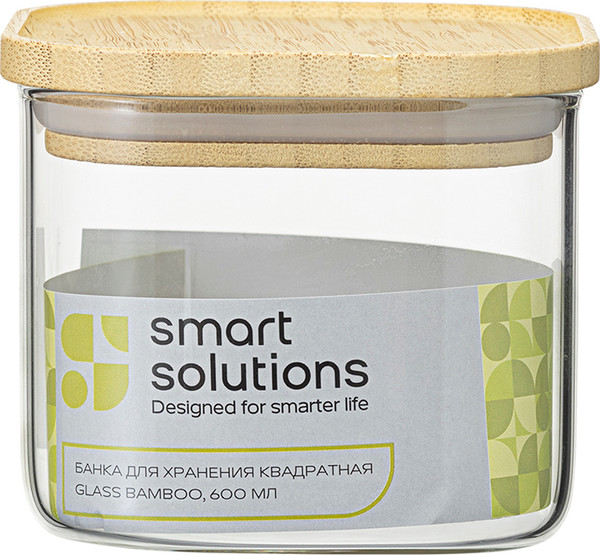 Емкость для хранения Smart Solutions Glass Bamboo / SS0000158