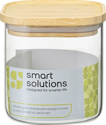 Емкость для хранения Smart Solutions Glass Bamboo / SS0000159