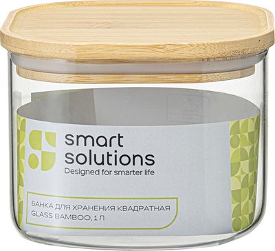 Емкость для хранения Smart Solutions Glass Bamboo / SS0000164