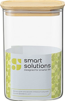 Емкость для хранения Smart Solutions Glass Bamboo / SS0000168