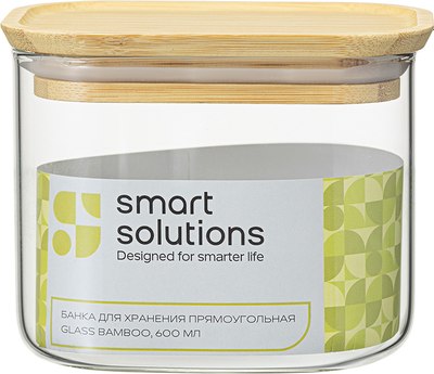 Емкость для хранения Smart Solutions Glass Bamboo / SS0000166