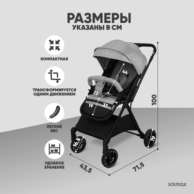 Детская прогулочная коляска Solmax&Kids KOL99206