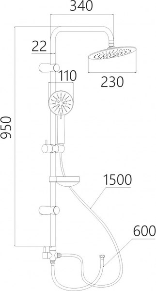 Душевая система Gross Aqua Delta GA9007MB