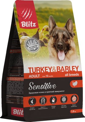 Сухой корм для собак Blitz Pets Adult Turkey & Barley / 4223 - фото
