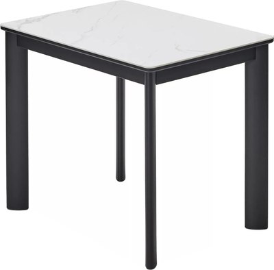 Обеденный стол M-City Тет-А-Тет 120 / 480M05792 (белый мрамор/черный) - фото