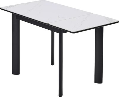 Обеденный стол M-City Тет-А-Тет 120 / 480M05792 (белый мрамор/черный)