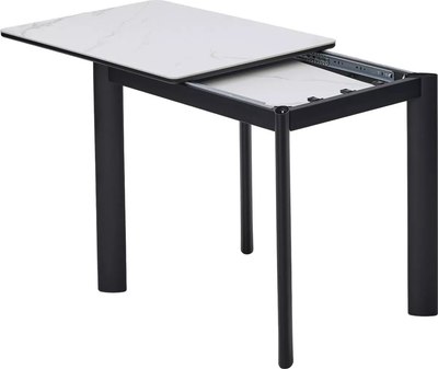 Обеденный стол M-City Тет-А-Тет 120 / 480M05792 (белый мрамор/черный)