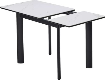 Обеденный стол M-City Тет-А-Тет 120 / 480M05792 (белый мрамор/черный)