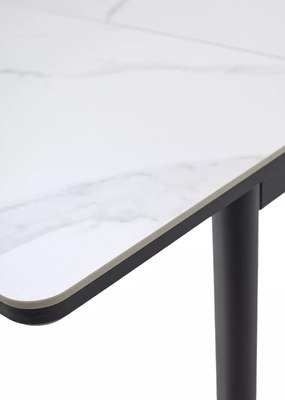 Обеденный стол M-City Тет-А-Тет 120 / 480M05792 (белый мрамор/черный)
