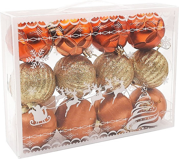 Набор шаров новогодних MONAMI Новогодний Микс / GOLD23-084 - фото