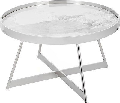 Журнальный столик Stool Group Гера 80x80 / ECT-280 (белый/серебристый) - фото