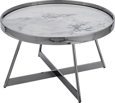 Журнальный столик Stool Group Гера 80x80 / ECT-280-GM (белый/темный хром) - фото