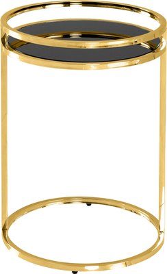 Журнальный столик Stool Group Гестия 41x60 / EET-079-TG (стекло черное/золото) - фото