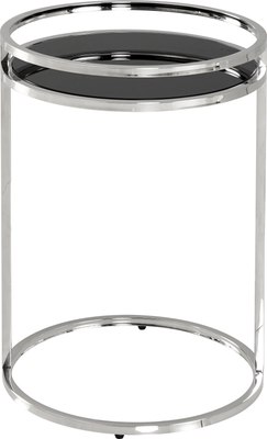 Журнальный столик Stool Group Гестия 41x60 / EET-079 (стекло черное/серебристый) - фото