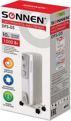 Масляный радиатор Sonnen DFS-05 / 453497 (белый)