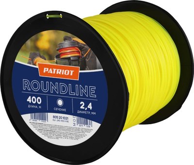 Леска для триммера PATRIOT Roundline D 2.4мм L 400м